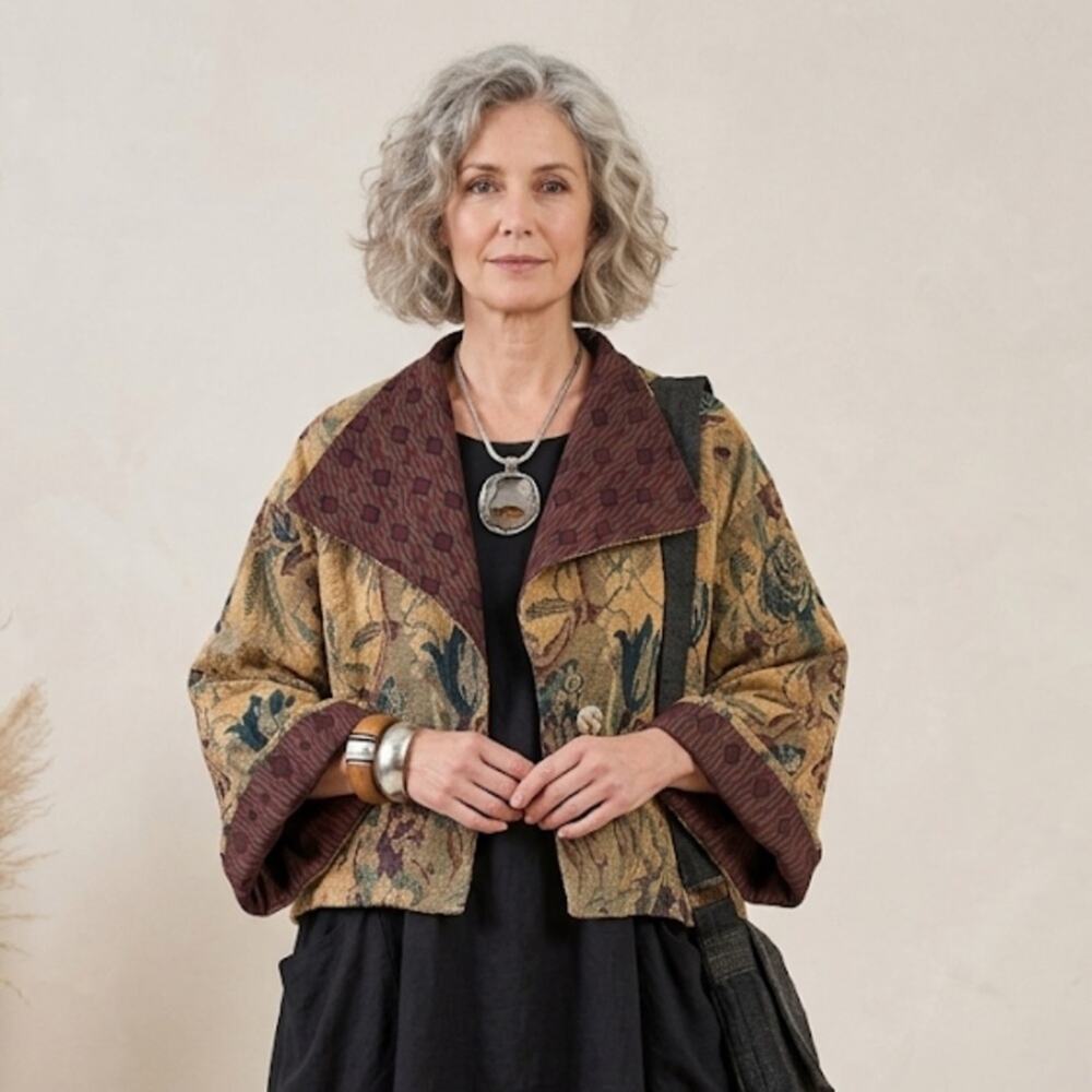 Handmade OOAK Reversible Tapestry Jacket - Picture 2 of 7